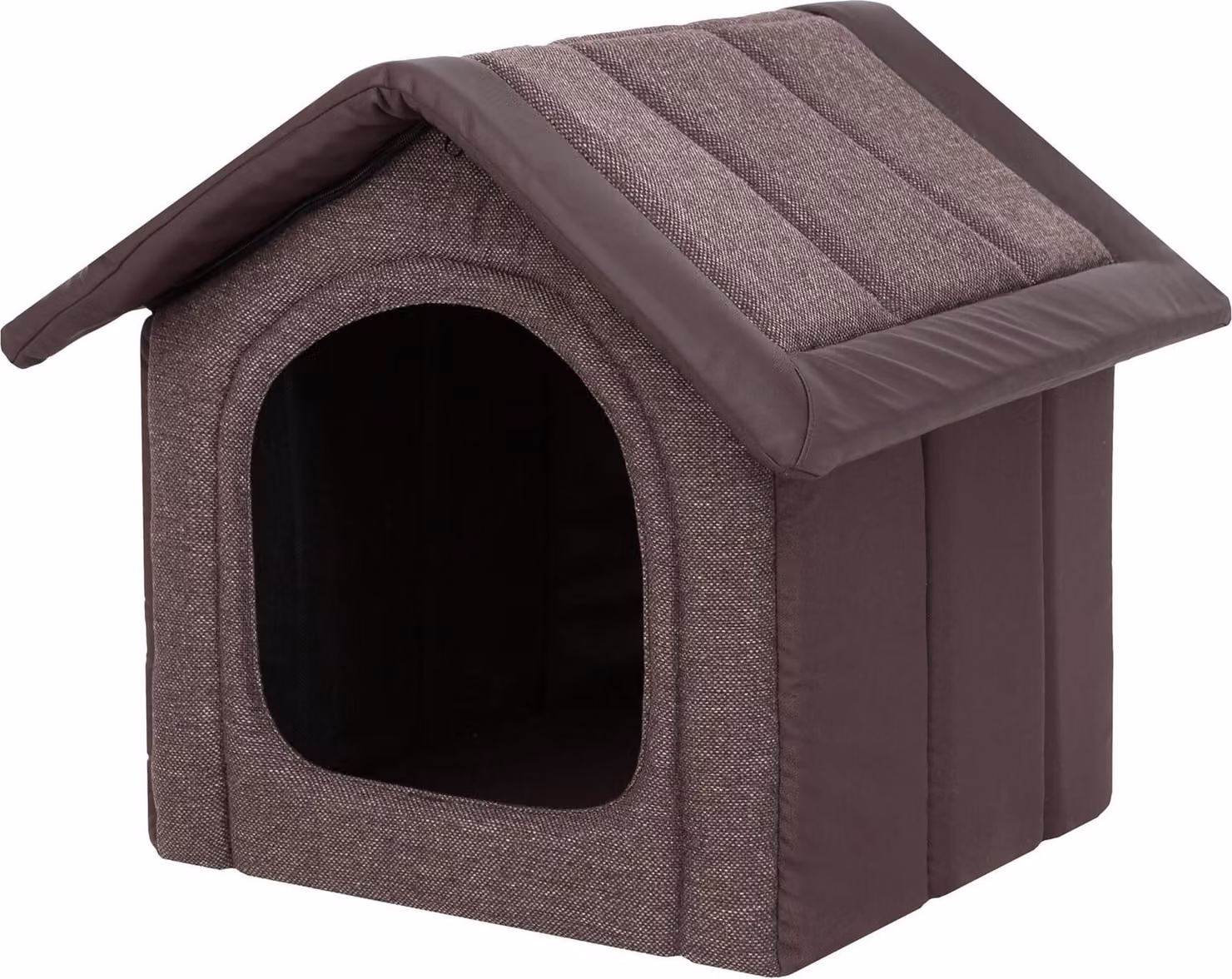 Cuccia per cani, rifugio, luogo di riposo, tana di riposo - Inari - 52 x 46 x 53 cm [Dimensione: R3] - Marrone, rivestita in ecopelle
