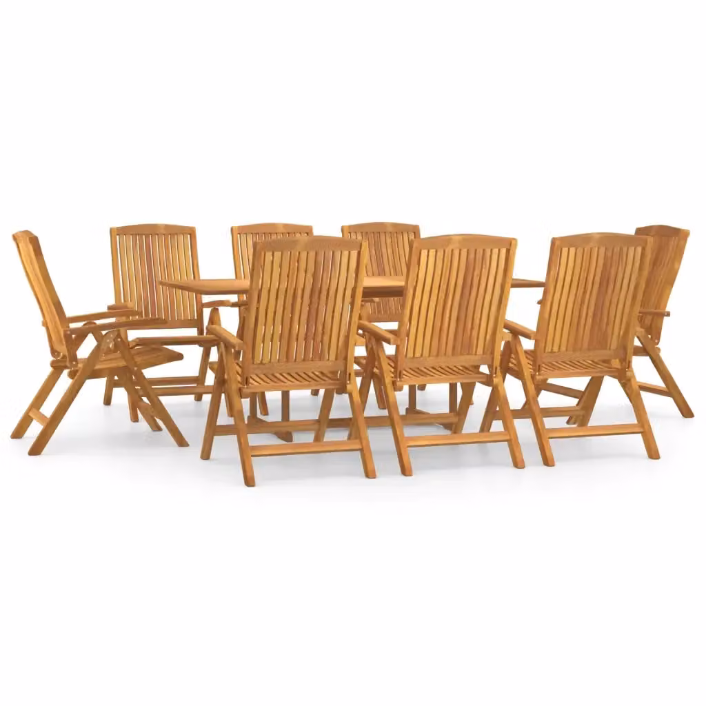 Set da pranzo per giardino vidaXL in legno di teak marrone, 9 pezzi – 2