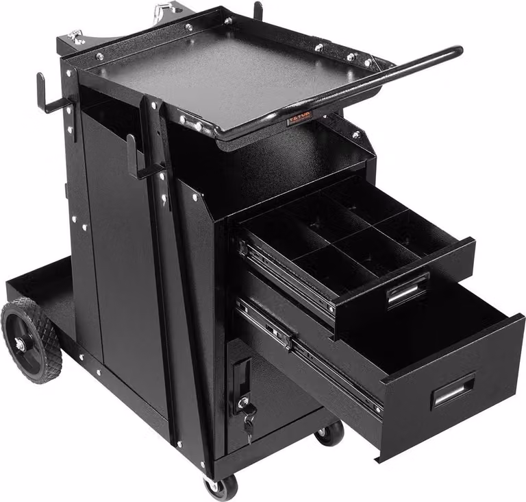 Carrello per saldatura a 2 cassetti Carrello per saldatura per impieghi gravosi con armadietto chiudibile a chiave 350 libbre