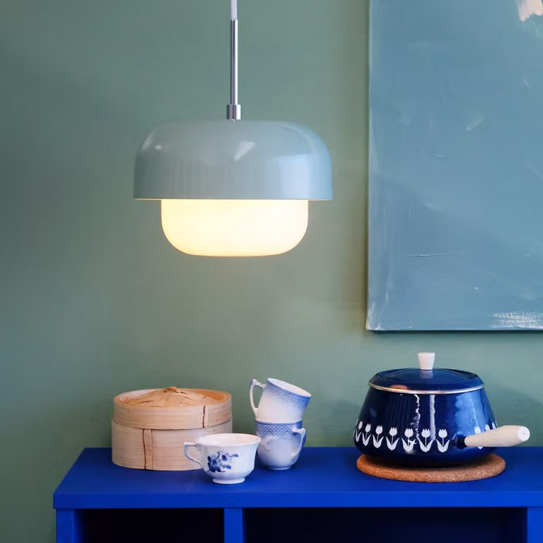 Dyberg Larsen Lampada a sospensione Haipot, dimmerabile, Verde, Soggiorno / Sala da pranzo, Metallo, Scandinavo, Lampada a sospensione