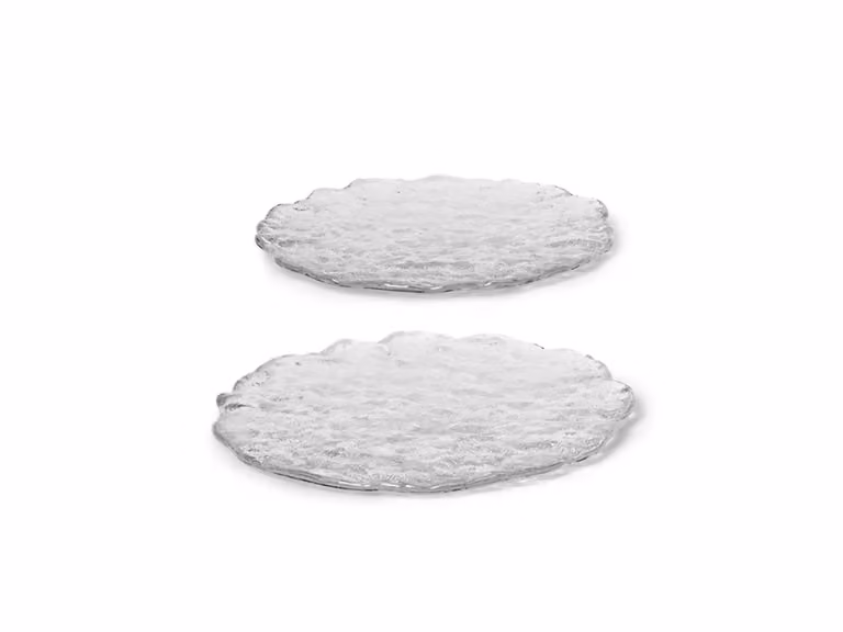 Momento Glass Stones Piatto - L - Set di 2