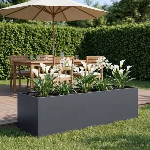 Vaso da giardino Antracite 200 x 80 x 60 cm 8005934
