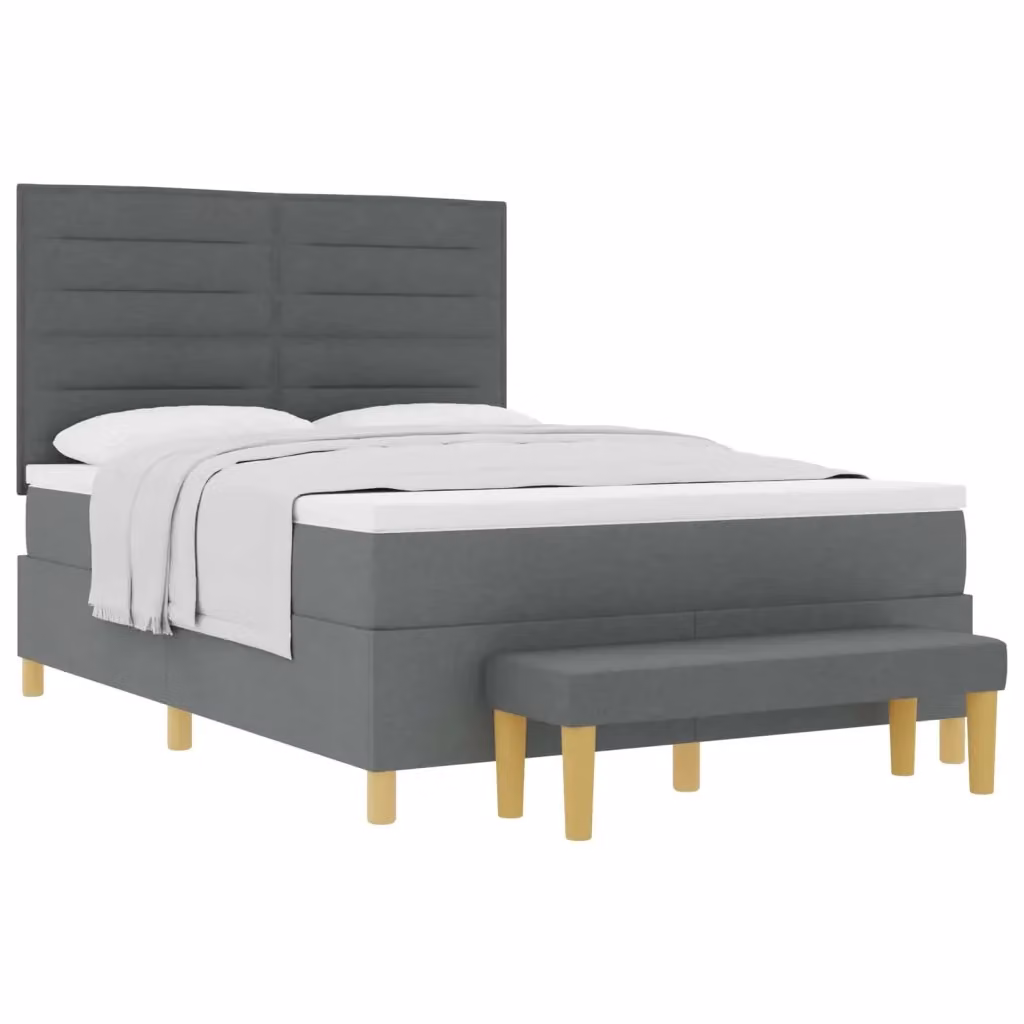 Letto a molle con materasso vidaXL Grigio, L/P/H: 140 x 200 x 128 cm – 2