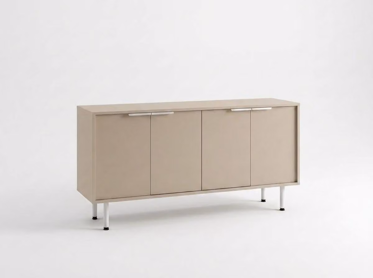 Mobile bar moderno color tortora, armadio per il soggiorno, cassettiera, mobile design