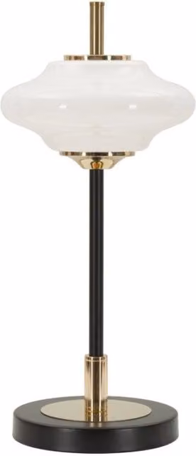 Lampada da tavolo vintage Mauro Ferretti in metallo e vetro, disponibile in oro/ottone, nero o bianco, ø 22 cm x H 46 cm