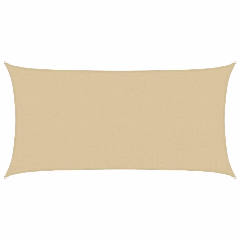 vidaXL Telo Ombra Rettangolare 2 x 6 m HDPE Beige