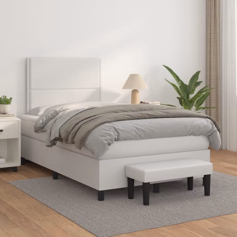 Maison Exclusive - Letto boxspring con materasso bianco 120x200 cm in ecopelle