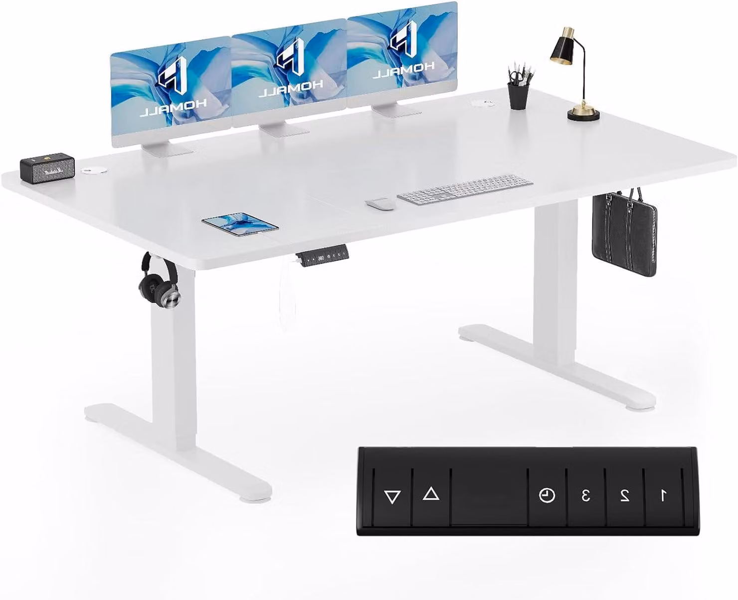 Scrivania regolabile in altezza - Scrivania elettrica - Scrivania regolabile - Scrivania da lavoro in piedi - Scrivania per computer - 180 x 80 cm