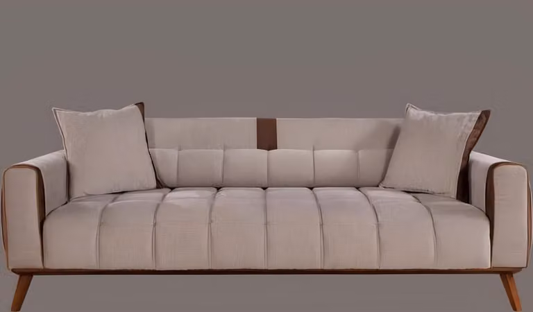 Moderne Sofa 3 Sitz Textil Sofas Couch Polster Garnitur Sitzpolster Dreisitzer