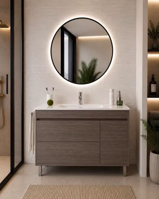 Mobile bagno con lavabo ORIGENBATH CAPRERA senza specchio 100x40 cm rovere smoky