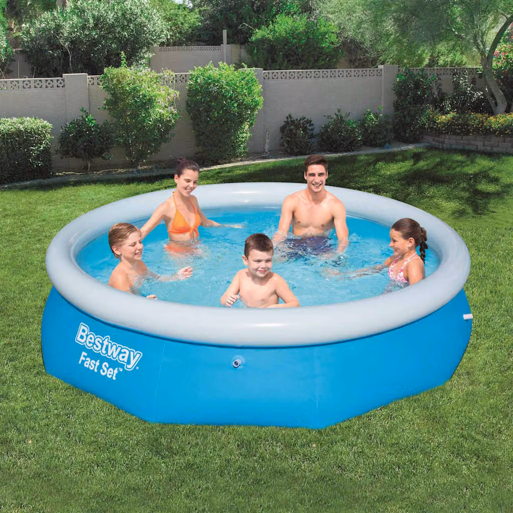 Piscina Gonfiabile Rotonda Bestway Fast Set Blu e Bianca L: 305 cm, H: 76 cm