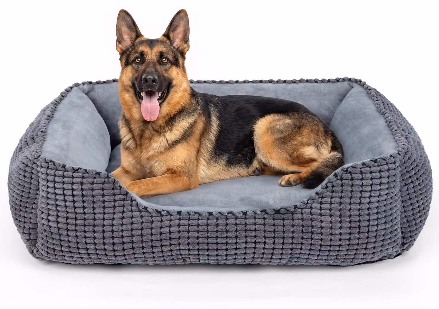 Cuccia per cani, forma rettangolare - 106x80x23 cm, colore grigio - Realizzata in poliestere lavabile - Grande dimensione
