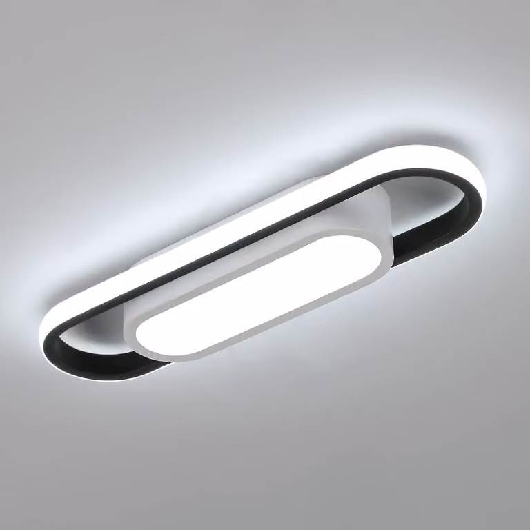 Pannello LED da soffitto, 30W, rettangolare, luce bianca fredda (6500K), 40cm – 30W, bianco e nero, 40 x 12 cm, 6500 K