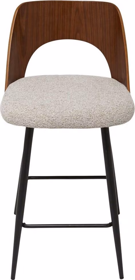 Signature - Sgabello da bar in tessuto beige L45 cm - AUSTIN