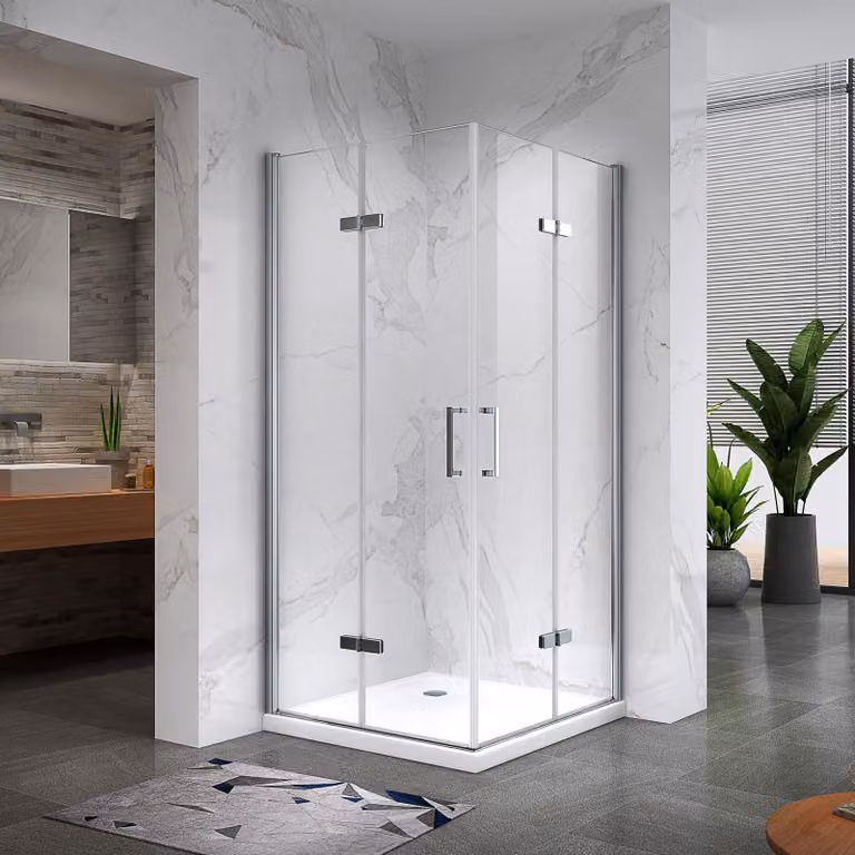 Cabina doccia con porta a soffietto i-flair 80x85x190 cm in vetro di sicurezza trasparente da 6 mm - DK11