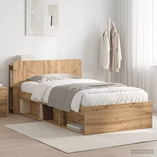 Telaio del letto con storage Rovere Artigianale 100 x 200 cm 3433335