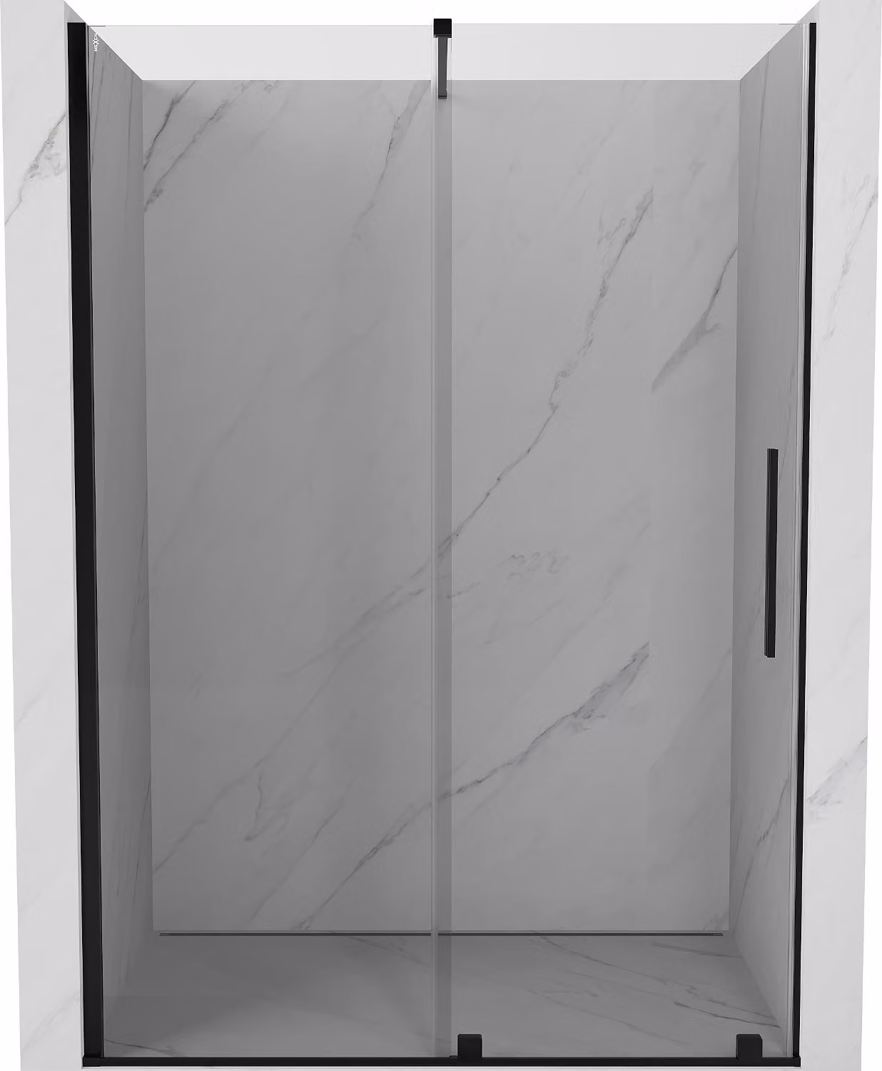Mexen Velar porta doccia scorrevole 150 cm, trasparente, nero - 871-150-000-01-70