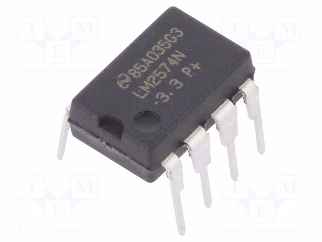 1x U di uscita: 3,3V U di ingresso: 4÷40V Convertitore DC/DC buck, package DIP8, LM2574N-3.3/NOPB, regolatore di tensione