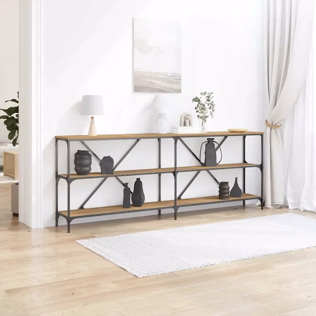 Tavolo Consolle Moderno DESIGN IN in Rovere Marrone L: 200 cm, P: 30 cm, H: 75 cm – 2