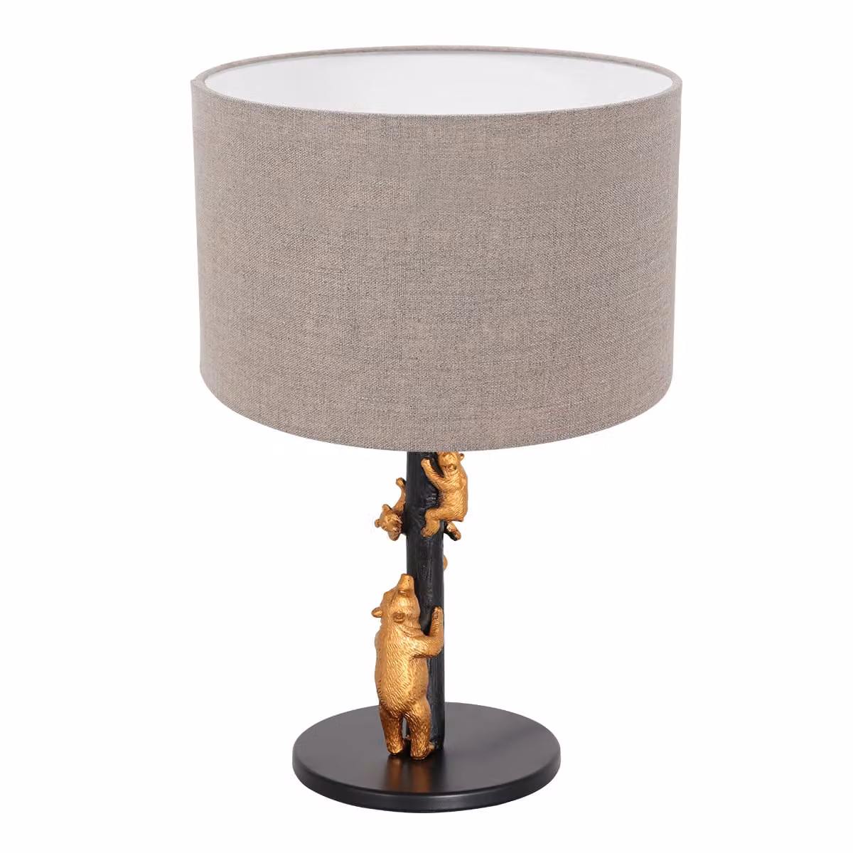 Lampada da tavolo - nero - Animaux - lino metallo tessile - Ø 17cm - E27 - 8231ZW - Anne Lighting