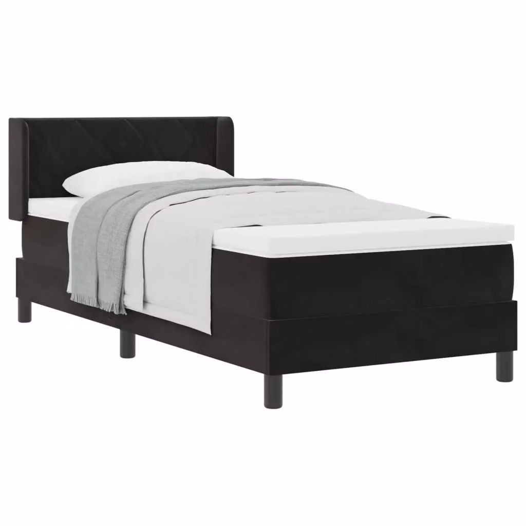 Letto Ibrido con Testiera in Velluto Nero vidaXL L/P: 200 x 100 cm – 2