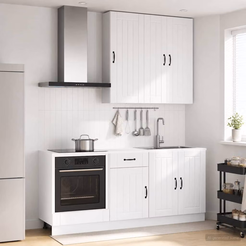 vidaXL Unità Cucina Moderna LUCCA 5 Pezzi Bianco Lucido in MDF