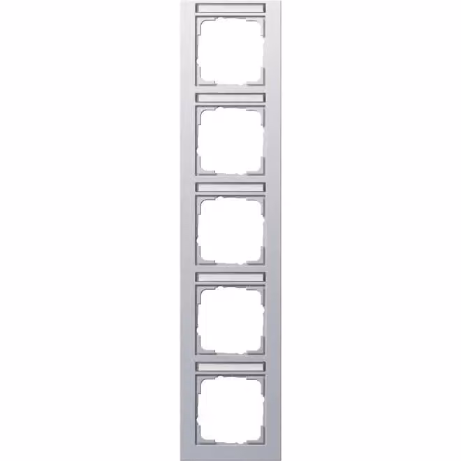 Gira 111525 Cornice di copertura a 5 moduli BSF verticale Gira E2, colore alluminio