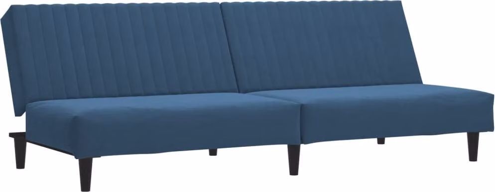 Divano Letto a 2 Posti Blu in Velluto