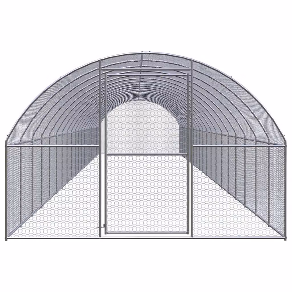 Gabbia per Polli da Esterno 3x20x2 m in Acciaio Zincato