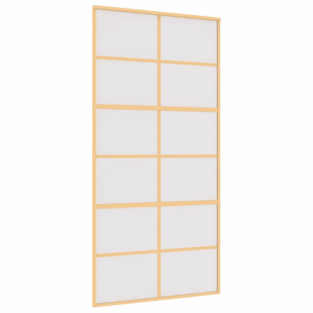 Porta Scorrevole Oro 102,5x205 Vetro Smerigliato ESG Alluminio