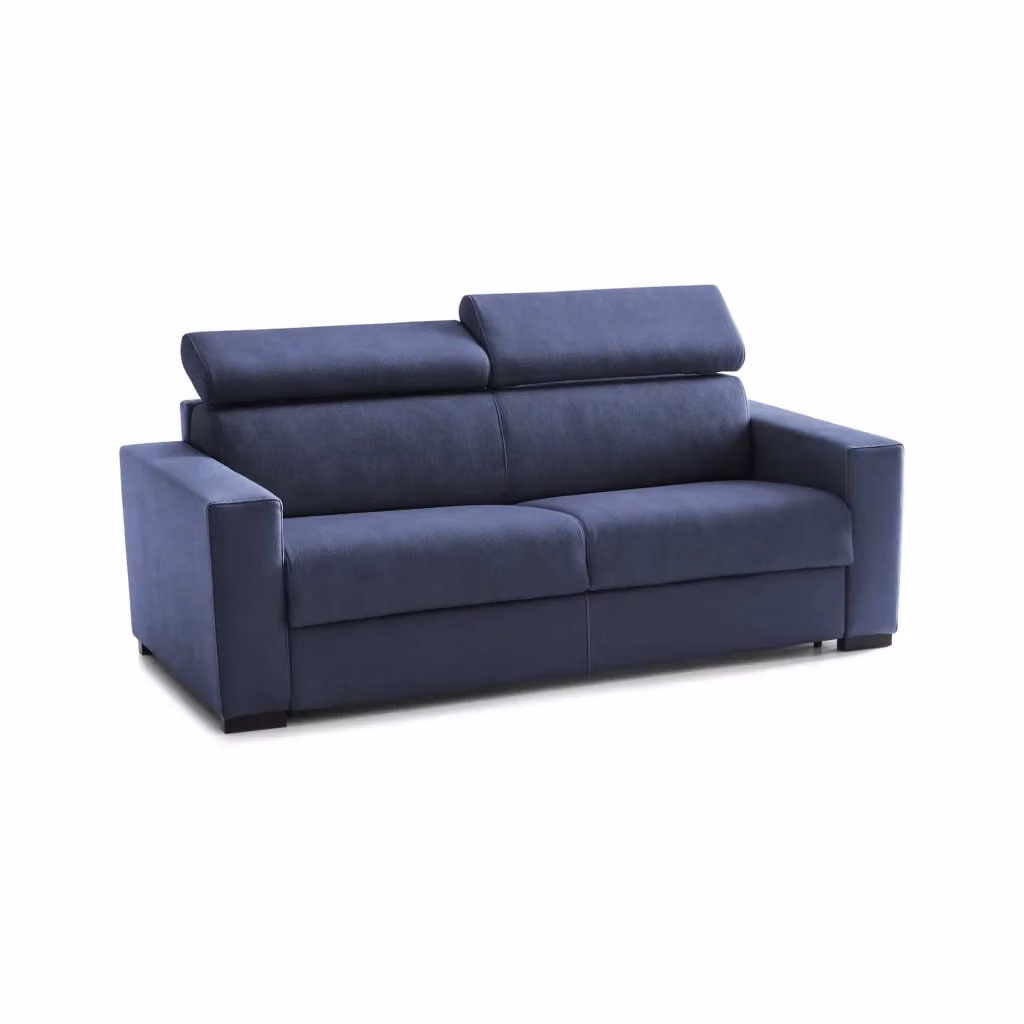 Divano Letto Annalara Talamo Italia, 2 Posti, Blu, con Coperture Sfoderabili e Poggiatesta Regolabile, L: 180 cm, P: 95 cm, H: 85 cm – 2