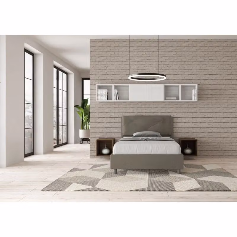 Letto imbottito Ityhome in similpelle con rete, L/P/H: 120 x 200 x 135 cm – 2