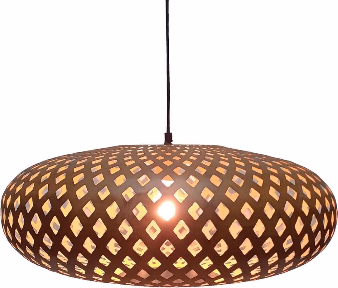 Plafoniera 56 x 56 x 24 cm in metallo dorato crema