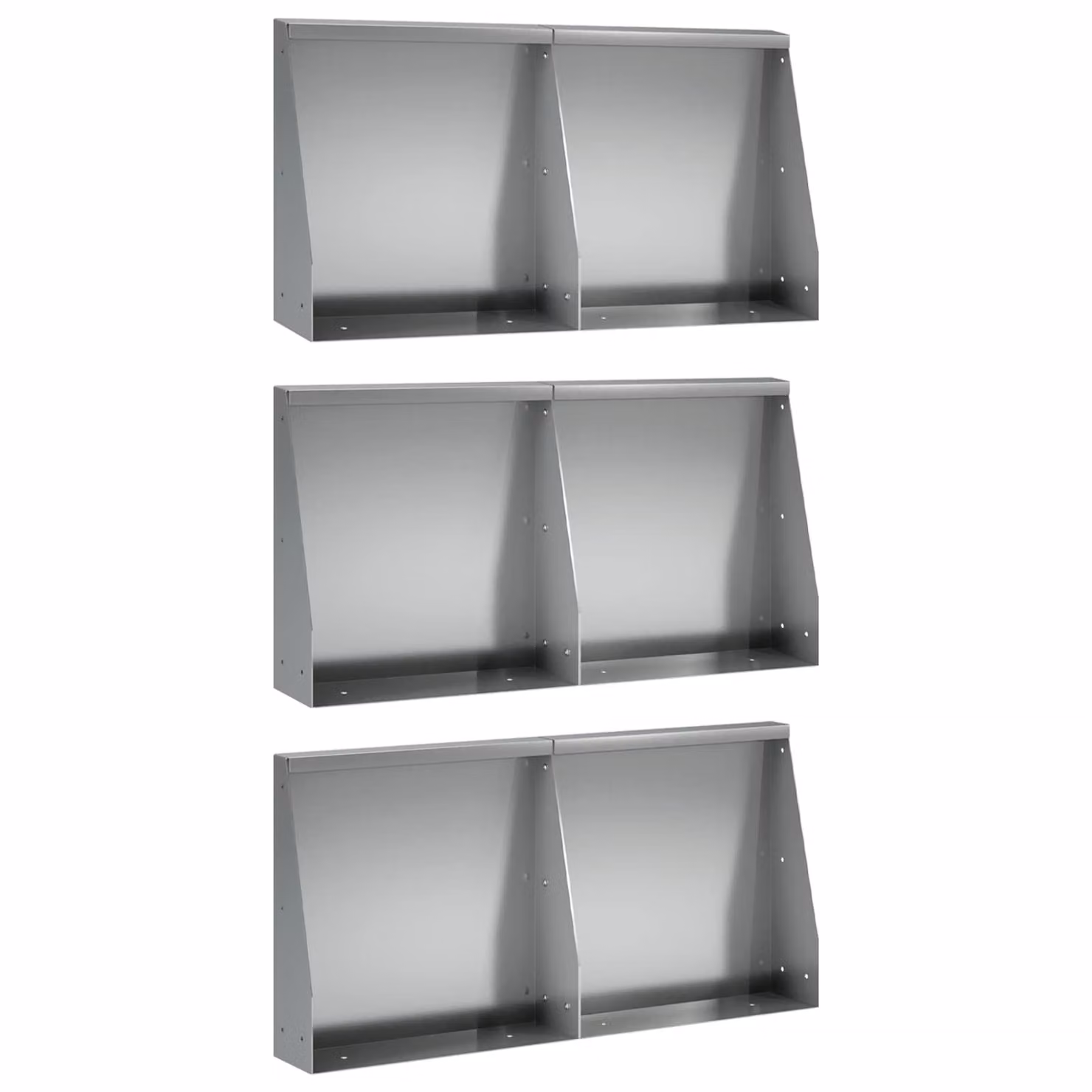 Set di 6 pezzi muro di contenimento vidaXL in acciaio zincato argento L: 40 cm, P: 12 cm, H: 50 cm