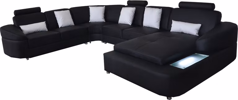 Leder Sofa Couch Wohnlandschaft Eck Garnitur Design Modern Sofas U-Form Couchen