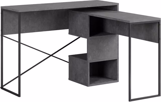 Scrivania modulare in legno "Badau" - 110 x 102 x 77 cm - Grigio