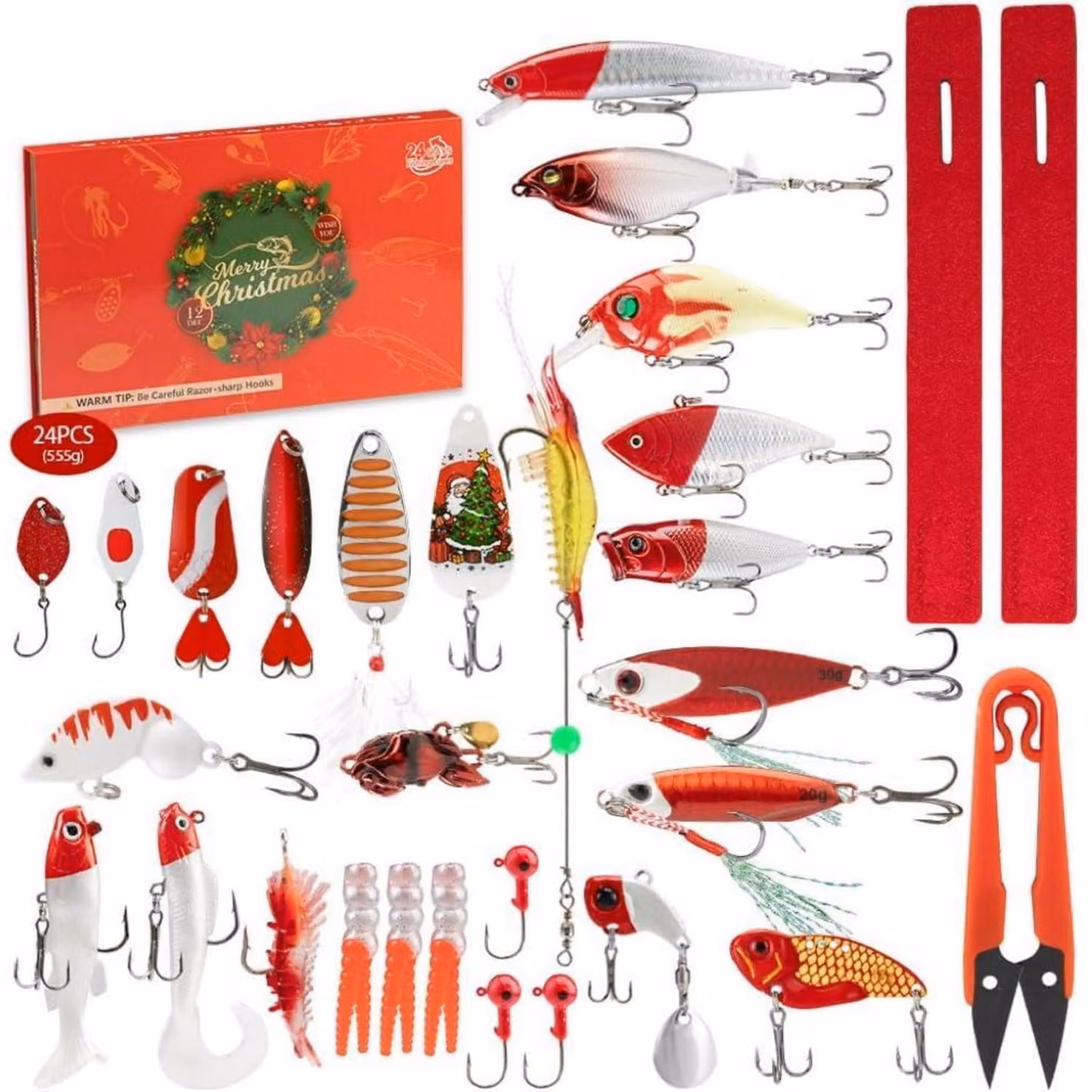 Calendario dell'Avvento 2025: 24 giorni di accessori da pesca, set ideale per pescatori, uomini e adolescenti