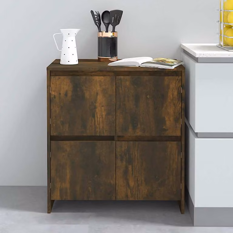 Credenza vidaXL in Rovere Fumo, Design Minimalista in MDF, L 70 x P 41 x H 75 cm
