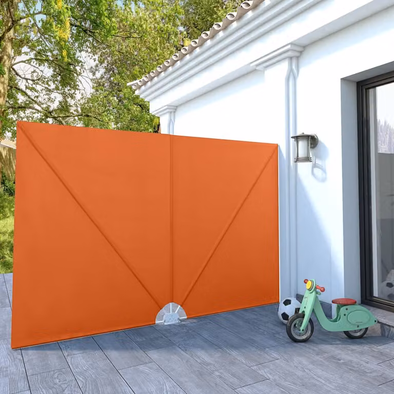 vidaXL Tenda Laterale Pieghevole per Terrazza in Poliestere e Acciaio, Colore Terracotta, L: 300 cm, H: 200 cm