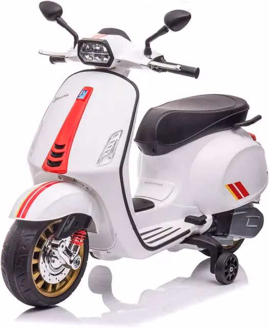 Scooter Elettrico per Bambini Piaggio Vespa Bianco con Batteria Ricaricabile 12V 4,5Ah – 1