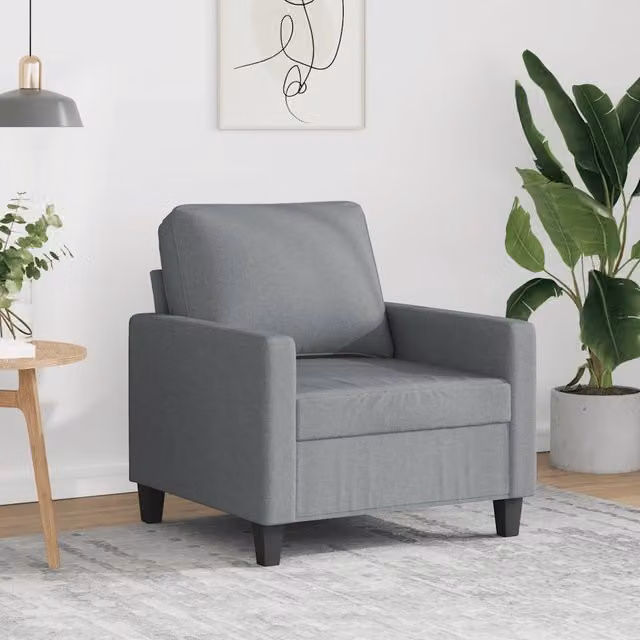 Poltrona relax moderna in tessuto grigio con struttura in metallo e braccioli per il tuo soggiorno – 1