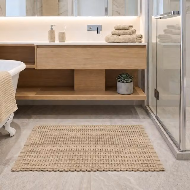 Tappeto da bagno in ciniglia Kasanova beige L: 50 cm, P: 80 cm