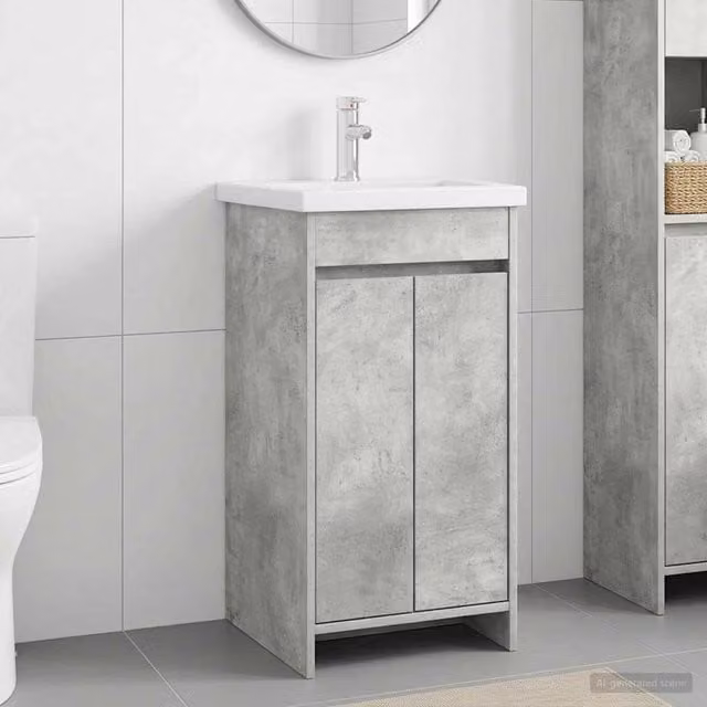 Mobile da bagno con lavabo Grigio Cemento 42 x 40 x 84,5 cm 890771