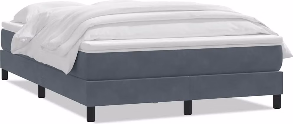 Giroletto a Molle con Materasso Grigio Scuro 160x210 cm Velluto