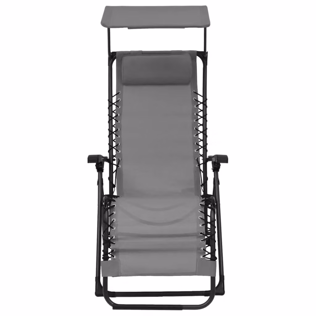 Sedia pieghevole Gravity in textilene e acciaio verniciato grigio per giardino e patio – 2