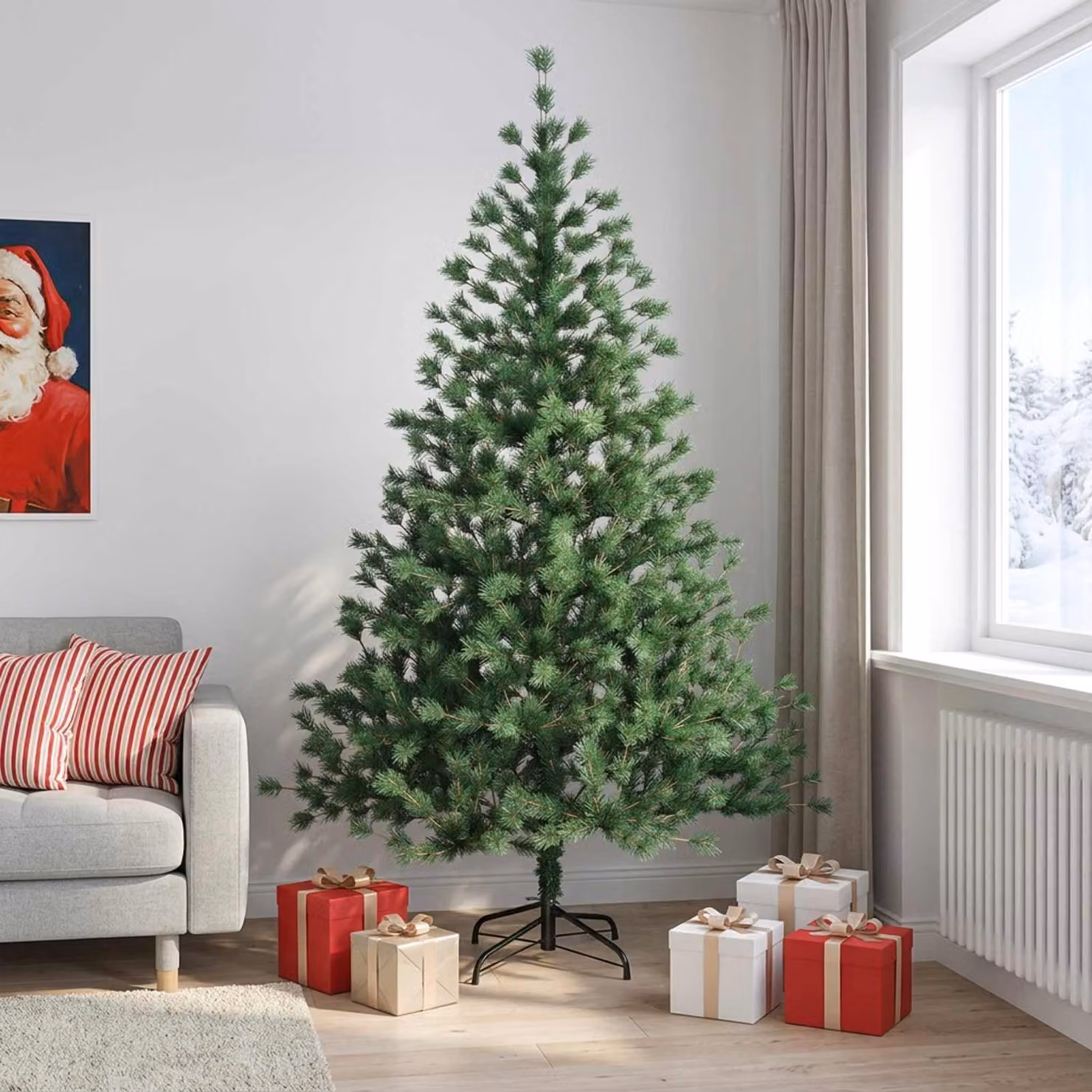 vidaXL Albero di Natale Artificiale con Rami Pieghevoli 240 cm