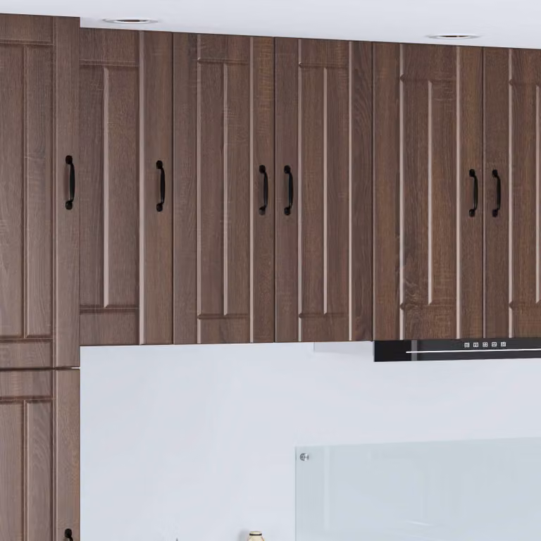 Set di 2 armadietti a muro vidaXL LUCCA in legno MDF marrone rovere per cucina con ante a battente e ripiani interni L/P/H: 80 x 30 x 31 cm
