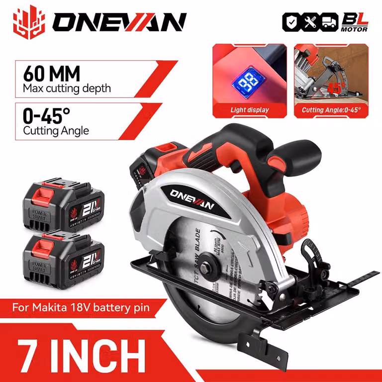 Troncatrice elettrica da 7 pollici - 4000 W, motore brushless - lama da 185 mm