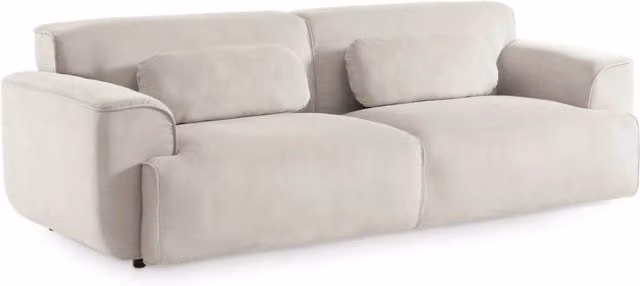 Divano in velluto a coste fini, 3 posti, beige grigio
