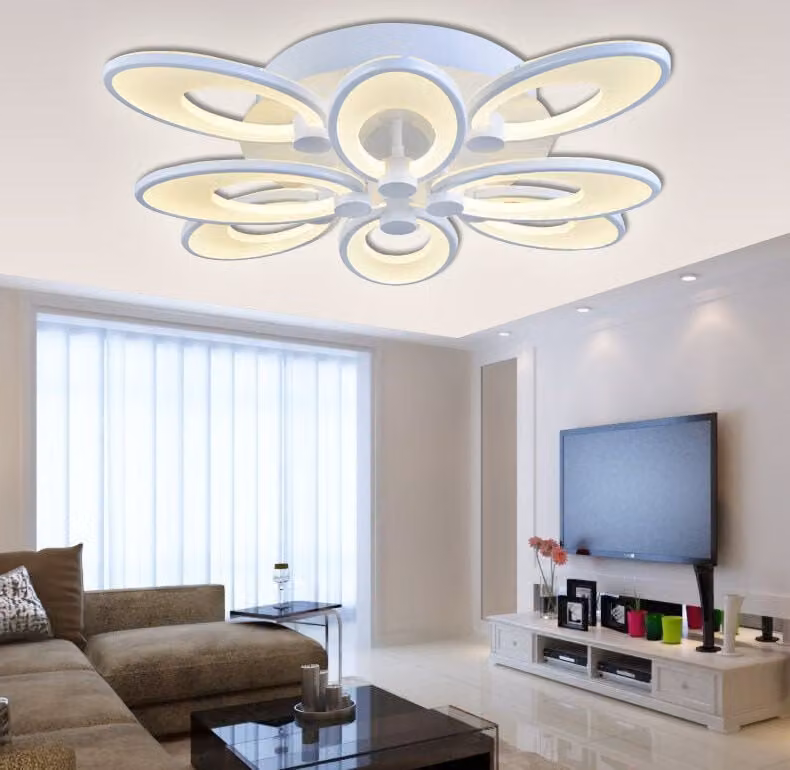 Plafoniera LED 8010-4+4 Bianco con telecomando Colore della luce/luminosità regolabile A